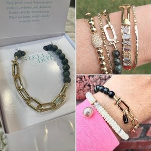 Stella & Dot Spruce Tortoise Beaded Chain Bracelet